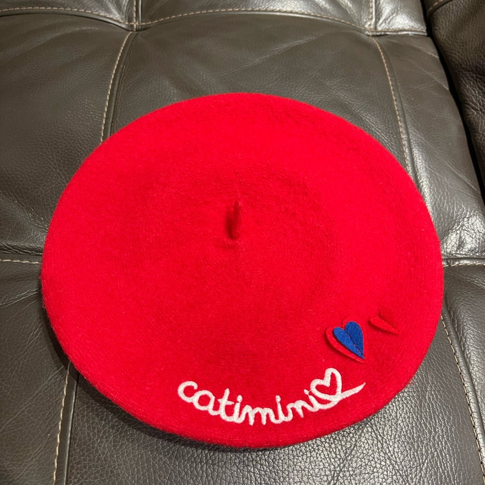 Catamini Red Wool Beret for the girl 3-6 years old